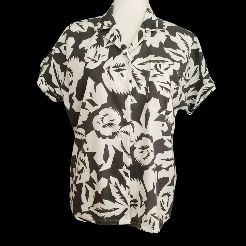 Vintage 80's Hunter's Glen Loose Floral Design Shirt Size 10